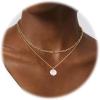 imageORAZIO Pearl Necklaces for Women 14K Gold Plated Layered Pearls Choker Necklace Dainty Freshwater Pearl Pendant Necklace Gold Necklace with Pearl Jewelry Gift for WomenLayered Irregular Pearl