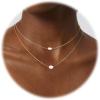 imageORAZIO Pearl Necklaces for Women 14K Gold Plated Layered Pearls Choker Necklace Dainty Freshwater Pearl Pendant Necklace Gold Necklace with Pearl Jewelry Gift for WomenDouble Pearl NecklaceGold
