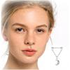 imageOrazio Titanium Septum Ring 16G Threadless Push In Double Chains Dangle Septum Nose Ring Cartilage Helix Piercing Jewelry for Women MenMoon 10mm