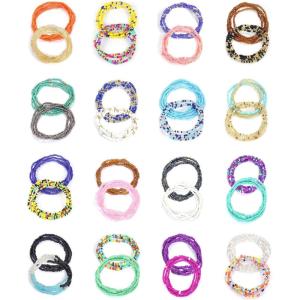 imageORAZIO 32Pcs Waist Beads For Women Colorful Body Chains Set Elastic African Belly Beads Waist Beads Weight Loss Beaded Summer Bikini JewelryStyle 2