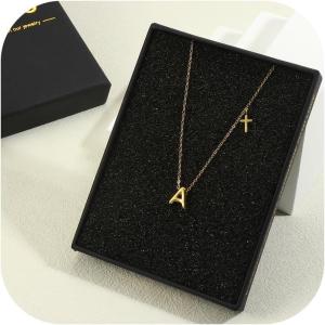 imageORAZIO Initial Necklace 14K Gold PlatedSilver Initial Necklaces for Women Dainty Letter Cross Necklace Tiny AZ Pendant Necklace Trendy Cross Choker Necklace Personalized Womens Initial Necklace
