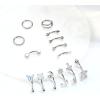imageORAZIO 14 PCS Rook Piercing Jewelry Surgical Steel Eyebrow Piercing 16G Rook Earrings for Women Curved Barbells Eyebrow Rings Belly Lip Ring Cartilage Daith Helix Tragus Body PiercingsSilver Tone