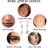 imageORAZIO 14 PCS Rook Piercing Jewelry Surgical Steel Eyebrow Piercing 16G Rook Earrings for Women Curved Barbells Eyebrow Rings Belly Lip Ring Cartilage Daith Helix Tragus Body PiercingsSilver Tone
