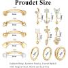 imageORAZIO 14 PCS Rook Piercing Jewelry Surgical Steel Eyebrow Piercing 16G Rook Earrings for Women Curved Barbells Eyebrow Rings Belly Lip Ring Cartilage Daith Helix Tragus Body PiercingsGold Tone