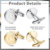 imageORAZIO 2 Pairs Cufflinks for Men Stainless Steel Personalized Initial Cufflinks Silver Gold Engraved Cuff Links Alphabet Letter AZ with Gift Box for Father HusbandC