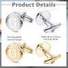 imageORAZIO 2 Pairs Cufflinks for Men Stainless Steel Personalized Initial Cufflinks Silver Gold Engraved Cuff Links Alphabet Letter AZ with Gift Box for Father HusbandG