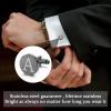 imageORAZIO 4 PCS Initial Cufflinks and Tie Clips for Men Stainless Steel Personalized Engraved Cuff Links and Tie Bar Money Clip Set Alphabet Letter AZ with Gift Box for Father HusbandLetterABlack Tone