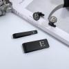 imageORAZIO 4 PCS Initial Cufflinks and Tie Clips for Men Stainless Steel Personalized Engraved Cuff Links and Tie Bar Money Clip Set Alphabet Letter AZ with Gift Box for Father HusbandLetterEBlack Tone