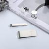 imageORAZIO 4 PCS Initial Cufflinks and Tie Clips for Men Stainless Steel Personalized Engraved Cuff Links and Tie Bar Money Clip Set Alphabet Letter AZ with Gift Box for Father HusbandLetterTSilver Tone