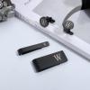 imageORAZIO 4 PCS Initial Cufflinks and Tie Clips for Men Stainless Steel Personalized Engraved Cuff Links and Tie Bar Money Clip Set Alphabet Letter AZ with Gift Box for Father HusbandLetterWBlack Tone