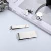 imageORAZIO 4 PCS Initial Cufflinks and Tie Clips for Men Stainless Steel Personalized Engraved Cuff Links and Tie Bar Money Clip Set Alphabet Letter AZ with Gift Box for Father HusbandLetterFSilver Tone