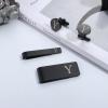 imageORAZIO 4 PCS Initial Cufflinks and Tie Clips for Men Stainless Steel Personalized Engraved Cuff Links and Tie Bar Money Clip Set Alphabet Letter AZ with Gift Box for Father HusbandLetterYBlack Tone