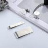 imageORAZIO 4 PCS Initial Cufflinks and Tie Clips for Men Stainless Steel Personalized Engraved Cuff Links and Tie Bar Money Clip Set Alphabet Letter AZ with Gift Box for Father HusbandLetterXSilver Tone