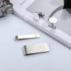 imageORAZIO 4 PCS Initial Cufflinks and Tie Clips for Men Stainless Steel Personalized Engraved Cuff Links and Tie Bar Money Clip Set Alphabet Letter AZ with Gift Box for Father HusbandLetterHSilver Tone