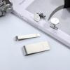 imageORAZIO 4 PCS Initial Cufflinks and Tie Clips for Men Stainless Steel Personalized Engraved Cuff Links and Tie Bar Money Clip Set Alphabet Letter AZ with Gift Box for Father HusbandLetterJSilver Tone