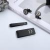 imageORAZIO 4 PCS Initial Cufflinks and Tie Clips for Men Stainless Steel Personalized Engraved Cuff Links and Tie Bar Money Clip Set Alphabet Letter AZ with Gift Box for Father HusbandLetterDBlack Tone