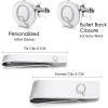 imageORAZIO 4 PCS Initial Cufflinks and Tie Clips for Men Stainless Steel Personalized Engraved Cuff Links and Tie Bar Money Clip Set Alphabet Letter AZ with Gift Box for Father HusbandLetterQSilver Tone