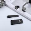 imageORAZIO 4 PCS Initial Cufflinks and Tie Clips for Men Stainless Steel Personalized Engraved Cuff Links and Tie Bar Money Clip Set Alphabet Letter AZ with Gift Box for Father HusbandLetterABlack Tone