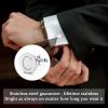 imageORAZIO 4 PCS Initial Cufflinks and Tie Clips for Men Stainless Steel Personalized Engraved Cuff Links and Tie Bar Money Clip Set Alphabet Letter AZ with Gift Box for Father HusbandLetterCSilver Tone