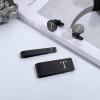 imageORAZIO 4 PCS Initial Cufflinks and Tie Clips for Men Stainless Steel Personalized Engraved Cuff Links and Tie Bar Money Clip Set Alphabet Letter AZ with Gift Box for Father HusbandLetterTBlack Tone