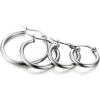 imageORAZIO 4 Pairs Stainless Steel Hoop Earrings Set Cute Huggie Earrings for Women10MM20MMA Silvertone 4 pairs
