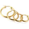 imageORAZIO 4 Pairs Stainless Steel Hoop Earrings Set Cute Huggie Earrings for Women10MM20MMB Goldtone 4 pairs