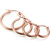 imageORAZIO 4 Pairs Stainless Steel Hoop Earrings Set Cute Huggie Earrings for Women10MM20MMC Rose gold 4 pairs