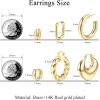 imageORAZIO 4 Pairs Stainless Steel Hoop Earrings Set Cute Huggie Earrings for Women10MM20MMChunky Gold 6 pairs
