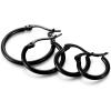 imageORAZIO 4 Pairs Stainless Steel Hoop Earrings Set Cute Huggie Earrings for Women10MM20MMD Blacktone 4 pairs