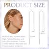 imageORAZIO 6 Pairs Stainless Steel Chain Tassel Earrings for Women Lightweight Wave Threader Ball Dangle Drop Minimalist Chain Earrings SetASilvertone