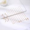 imageORAZIO 6 Pairs Stainless Steel Chain Tassel Earrings for Women Lightweight Wave Threader Ball Dangle Drop Minimalist Chain Earrings SetBGoldtone