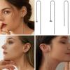 imageORAZIO 6 Pairs Stainless Steel Chain Tassel Earrings for Women Lightweight Wave Threader Ball Dangle Drop Minimalist Chain Earrings SetCBlacktone
