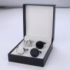 imageORAZIO Cufflinks For Men Engraved Initials Cufflinks Silver Black Set Stainless Steel Tuxedo Shirt Cuff Links Letter Alphabet AZ Gift With Box For WeddingDadGroomGroommenHusbandF