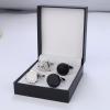 imageORAZIO Cufflinks For Men Engraved Initials Cufflinks Silver Black Set Stainless Steel Tuxedo Shirt Cuff Links Letter Alphabet AZ Gift With Box For WeddingDadGroomGroommenHusbandW