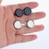 imageORAZIO Cufflinks For Men Engraved Initials Cufflinks Silver Black Set Stainless Steel Tuxedo Shirt Cuff Links Letter Alphabet AZ Gift With Box For WeddingDadGroomGroommenHusbandG