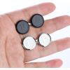 imageORAZIO Cufflinks For Men Engraved Initials Cufflinks Silver Black Set Stainless Steel Tuxedo Shirt Cuff Links Letter Alphabet AZ Gift With Box For WeddingDadGroomGroommenHusbandF