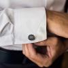 imageORAZIO Cufflinks For Men Engraved Initials Cufflinks Silver Black Set Stainless Steel Tuxedo Shirt Cuff Links Letter Alphabet AZ Gift With Box For WeddingDadGroomGroommenHusbandG