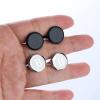 imageORAZIO Cufflinks For Men Engraved Initials Cufflinks Silver Black Set Stainless Steel Tuxedo Shirt Cuff Links Letter Alphabet AZ Gift With Box For WeddingDadGroomGroommenHusbandB