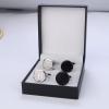 imageORAZIO Cufflinks For Men Engraved Initials Cufflinks Silver Black Set Stainless Steel Tuxedo Shirt Cuff Links Letter Alphabet AZ Gift With Box For WeddingDadGroomGroommenHusbandB