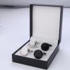 imageORAZIO Cufflinks For Men Engraved Initials Cufflinks Silver Black Set Stainless Steel Tuxedo Shirt Cuff Links Letter Alphabet AZ Gift With Box For WeddingDadGroomGroommenHusbandN