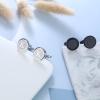 imageORAZIO Cufflinks For Men Engraved Initials Cufflinks Silver Black Set Stainless Steel Tuxedo Shirt Cuff Links Letter Alphabet AZ Gift With Box For WeddingDadGroomGroommenHusbandK
