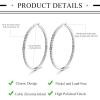 imageORAZIO Stainless Steel Women Hoop Earrings Cute Huggie Earrings Cubic Zirconia Inlaid 50MMA Silvertone