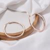 imageORAZIO Stainless Steel Women Hoop Earrings Cute Huggie Earrings Cubic Zirconia Inlaid 50MMB Rose Goldtone