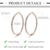 imageORAZIO Stainless Steel Women Hoop Earrings Cute Huggie Earrings Cubic Zirconia Inlaid 50MMB Rose Goldtone