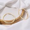 imageORAZIO Stainless Steel Women Hoop Earrings Cute Huggie Earrings Cubic Zirconia Inlaid 50MMC Goldtone