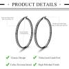 imageORAZIO Stainless Steel Women Hoop Earrings Cute Huggie Earrings Cubic Zirconia Inlaid 50MMD Black