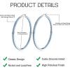 imageORAZIO Stainless Steel Women Hoop Earrings Cute Huggie Earrings Cubic Zirconia Inlaid 50MMHBlue CZ