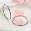 imageORAZIO Stainless Steel Women Hoop Earrings Cute Huggie Earrings Cubic Zirconia Inlaid 50MMHBlue CZ