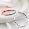 imageORAZIO Stainless Steel Women Hoop Earrings Cute Huggie Earrings Cubic Zirconia Inlaid 50MMIMultColors CZ