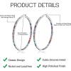 imageORAZIO Stainless Steel Women Hoop Earrings Cute Huggie Earrings Cubic Zirconia Inlaid 50MMIMultColors CZ